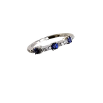 fedina oro bianco con diamanti e zaffiri blu Salvini|bonini-gioielli