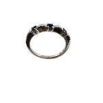 fedina oro bianco con diamanti e zaffiri blu Salvini|bonini-gioielli