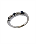 Anello Fedina Salvini oro bianco con diamanti e zaffiri blu