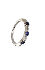 Fedina Salvini oro bianco con diamanti e zaffiri blu