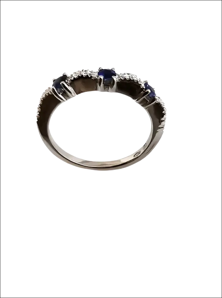 Anello Fedina Salvini oro bianco con zaffiri blu e diamanti
