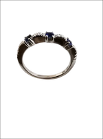 Anello Fedina Salvini oro bianco con zaffiri blu e diamanti