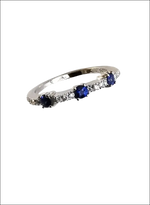 Fedina Salvini oro bianco con diamanti e zaffiri blu