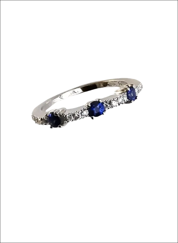 Fedina Salvini oro bianco con diamanti e zaffiri blu