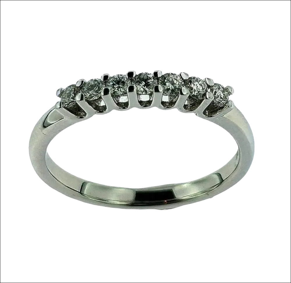 Fedina Oro Bianco e Diamanti ct 0,52 VS F: elegante anello con 6 brillanti