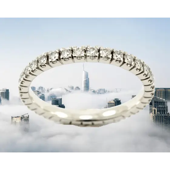 fedina oro bianco giro-dito diamanti ct 0,42|bonini-gioielli