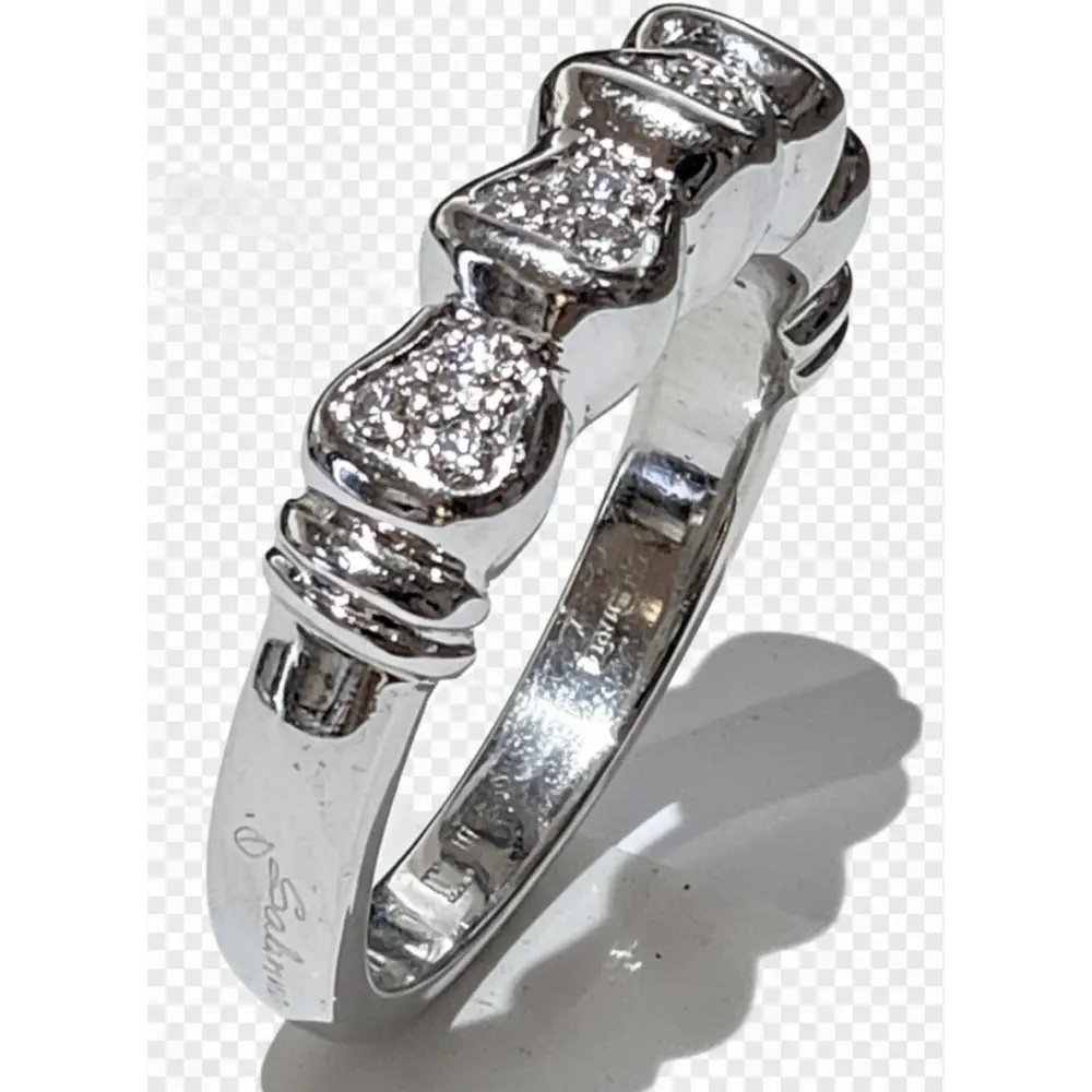 Fedina oro bianco 750/1000 e diamanti Salvini|bonini-gioielli