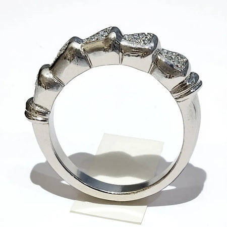 Fedina oro bianco 750/1000 e diamanti Salvini|bonini-gioielli