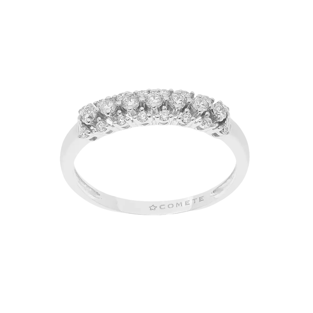 Fedina oro e diamanti ct 0,28 collezione Tiara COMETE anello in oro bianco con diamante