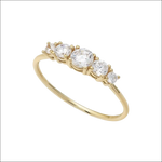 Anello Fedina Oro Giallo 14k e zirconi bianchi Ambrosia AAZ 103