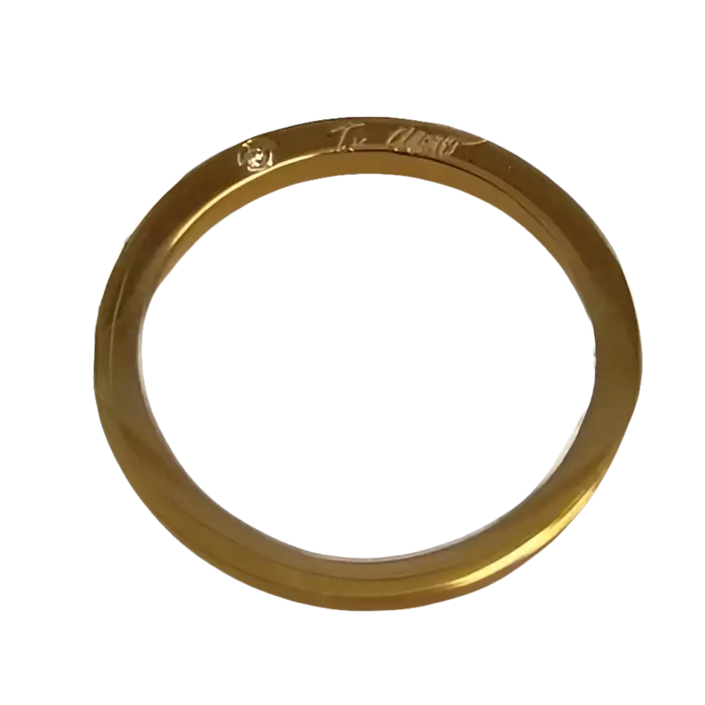Fedina oro rosa e diamante ANB 929 COMETE GIOIELLI con anello oro e piccolo diamante