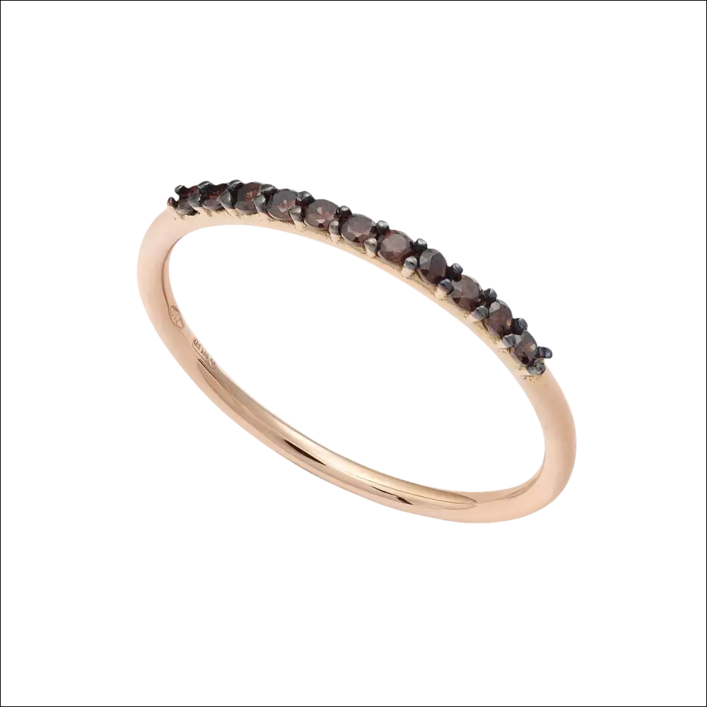 Anello in oro rosa con zirconi marroni modello Fedina AAZ 119 AMBROSIA