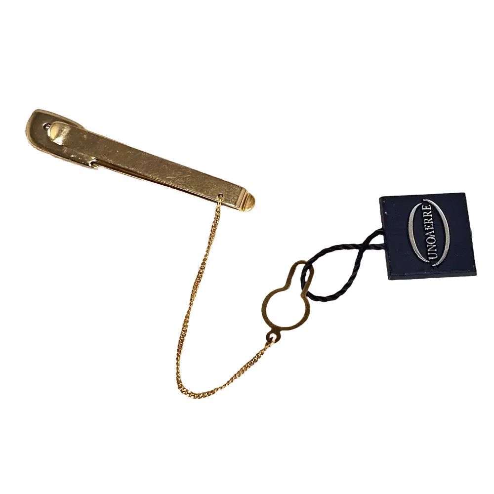 Fermacravatta in oro bianco e giallo 750/1000 UNOAERRE|bonini-gioielli