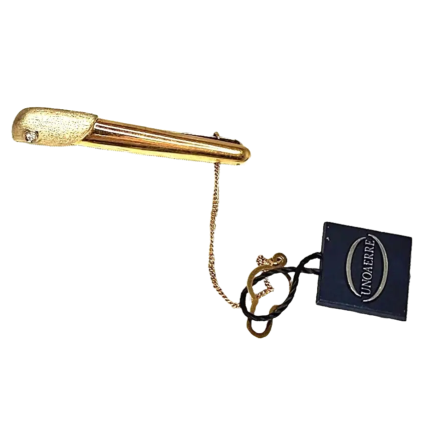 Fermacravatta in oro bianco e giallo 750/1000 UNOAERRE|bonini-gioielli