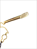 Fermacravatta Oro Bianco Giallo e Zircone UNOAERRE con gemma cilindrica oro