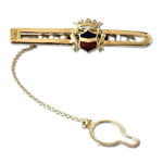 Fermacravatta oro giallo 750/1000 con blasone in smalto - fermacravatta