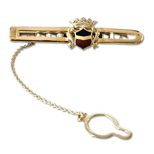 Fermacravatta oro giallo 750/1000 con blasone in smalto - fermacravatta
