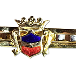 Fermacravatta oro giallo 750/1000 con blasone in smalto - fermacravatta