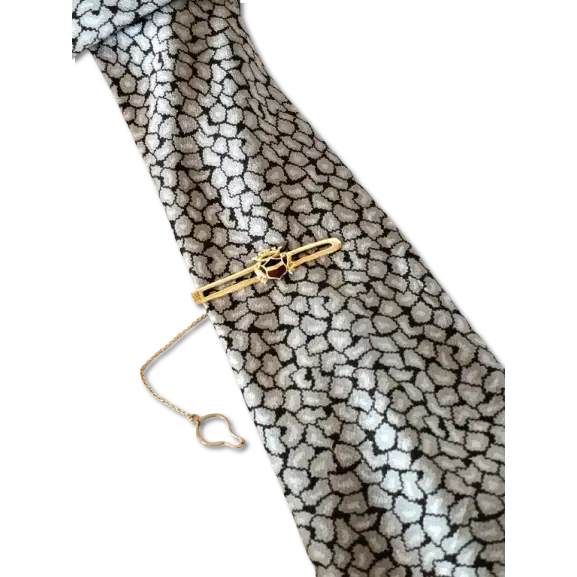 Fermacravatta oro giallo 750/1000 con blasone in smalto - fermacravatta