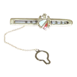 Fermacravatta oro giallo 750/1000 con blasone in smalto bianco e rosso - fermacravatta