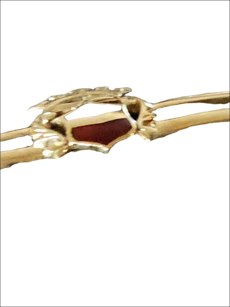 Fermacravatta oro giallo con blasone smaltato rosso e nero