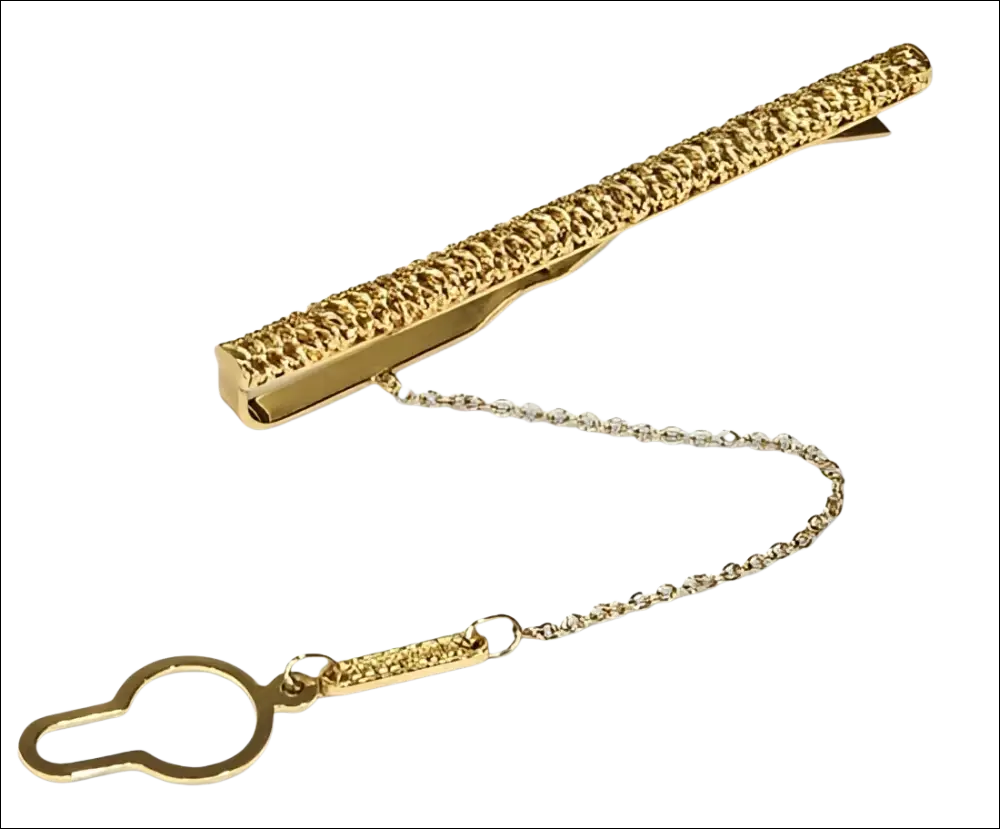 Fermacravatta Oro Giallo UNOAERRE con catena e anello ovale dorati