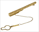 Fermacravatta Oro Giallo UNOAERRE con catena e anello ovale dorati