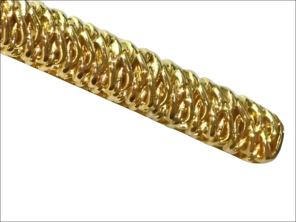 Fermacravatta Oro Giallo UNOAERRE catena twist dorata intrecciata testurizzata