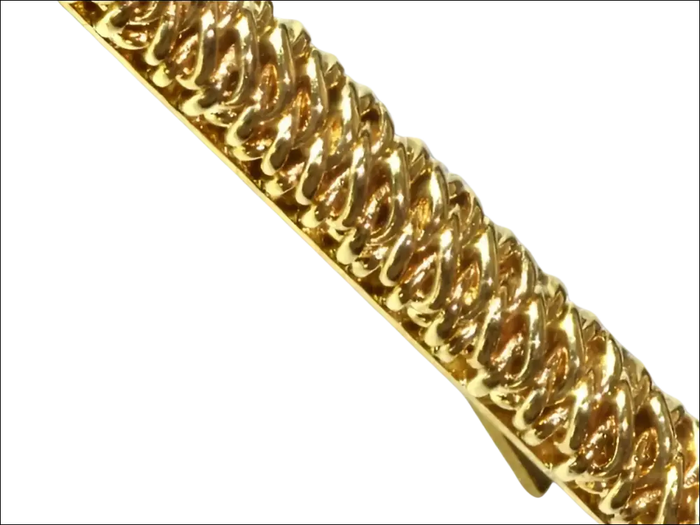 Fermacravatta Oro Giallo UNOAERRE catena intrecciata oro lucida