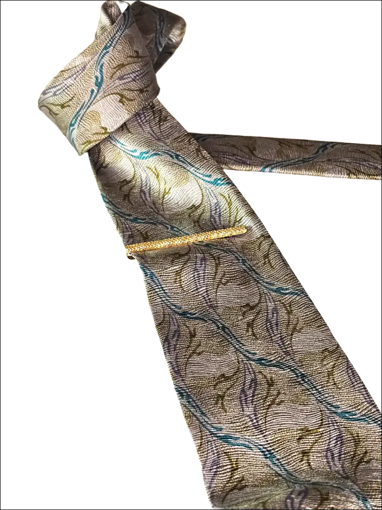 Fermacravatta Oro Giallo UNOAERRE: cravatta argento con viti teal oro