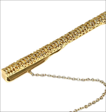 Fermacravatta Oro Giallo UNOAERRE oro con catena e trama intrecciata