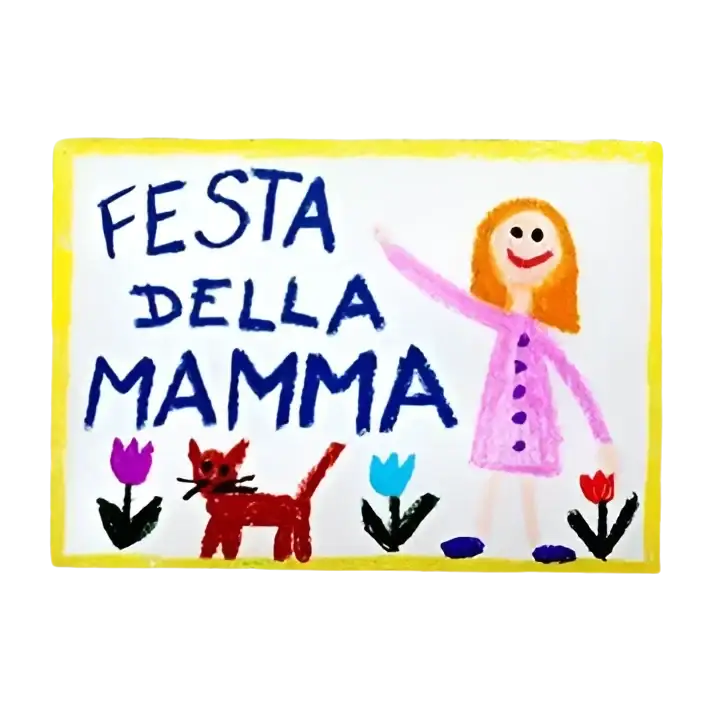 Disegno a pastello di un bambino per Festa della Mamma