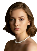 Filo di Perle Akoya FSM 117 B COMETE GIOIELLI: perle bianche lustre al collo