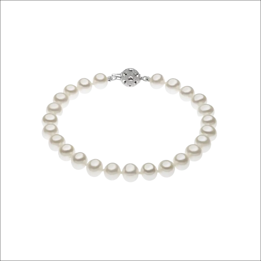 Bracciale Filo di Perle Akoya FSM 117 B Comete Gioielli con chiusura magnetica argento