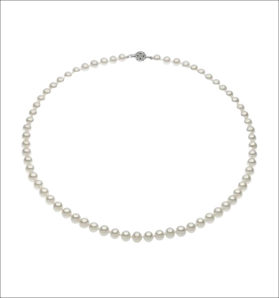 Collana Filo di Perle Akoya FSM 117 B Comete Gioielli con perle bianche lustre