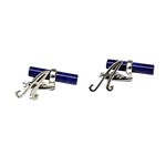 Gemelli argento lettera A terminale lapislazzuli Obsigno - Gioielleria Bonini