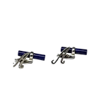 Gemelli argento lettera A terminale lapislazzuli Obsigno - Gioielleria Bonini