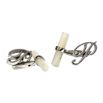 gemelli argento lettera P terminale madreperla Obsigno|bonini-gioielli