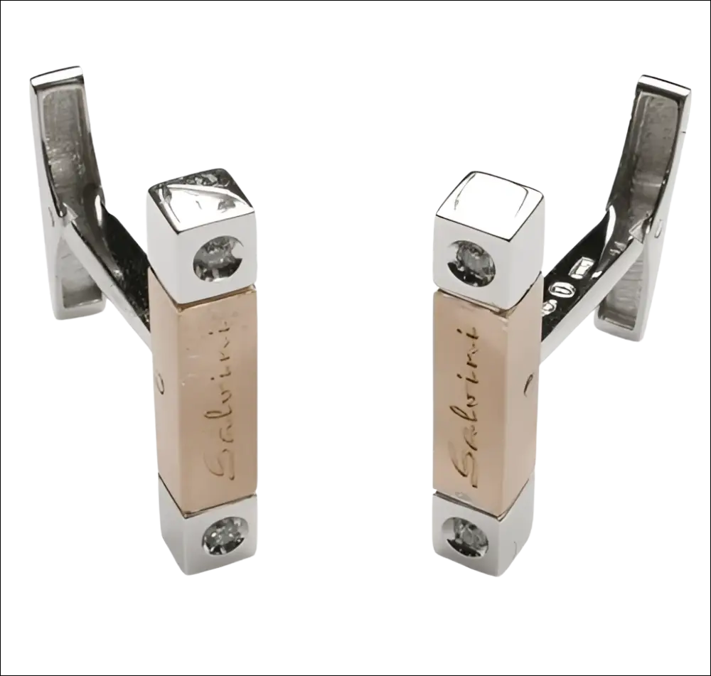 Gemelli Salvini Soho due toni argento e oro rosa con incisione salvini