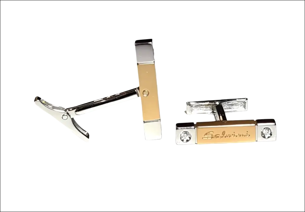 Gemelli Salvini Soho oro e argento con gemme e incisioni