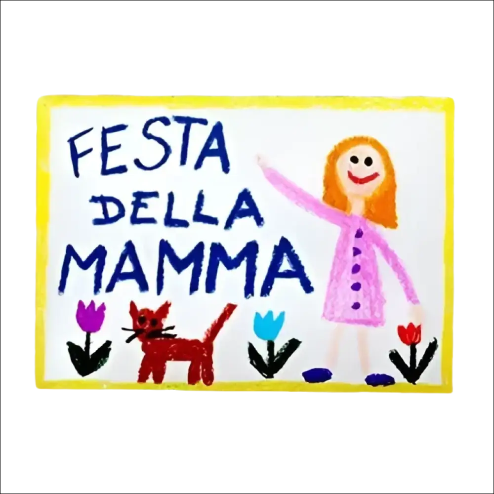 Disegno a pastello di un bambino per Festa della Mamma