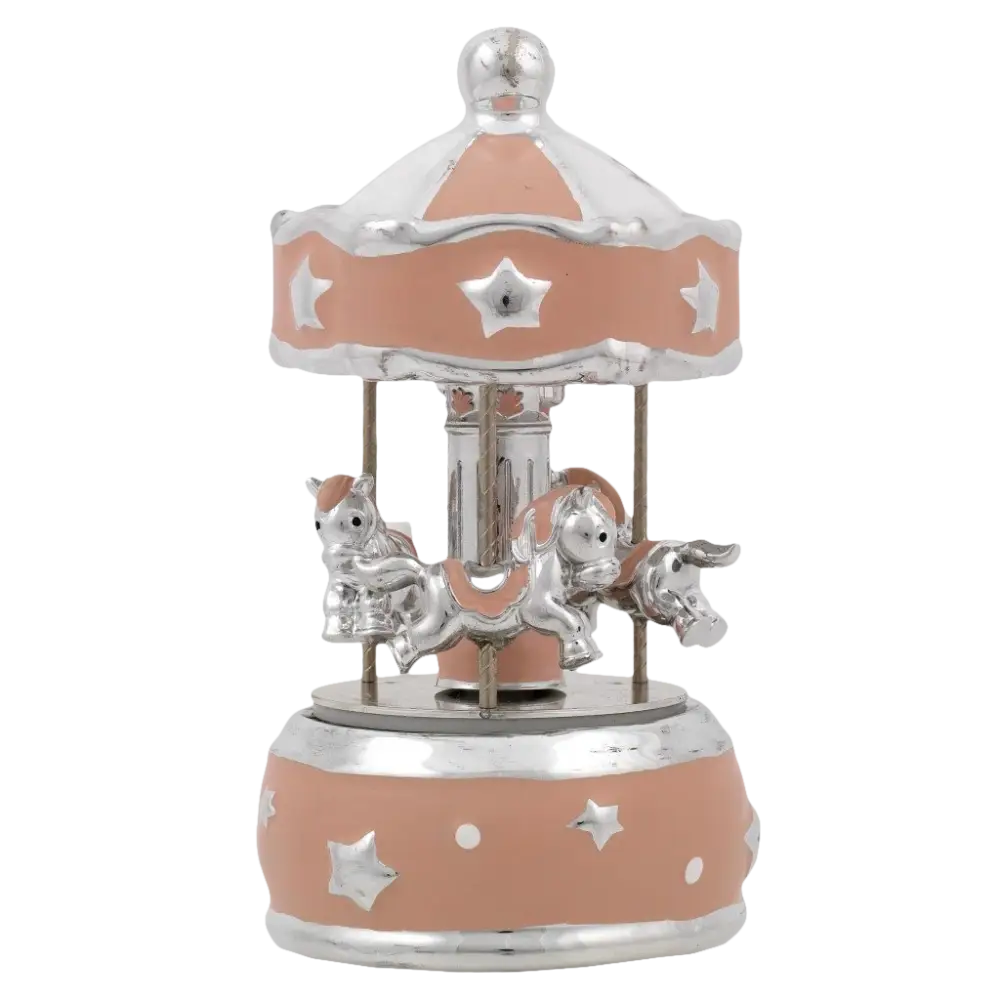 Giostrina cavallini carillon e luci BAGUTTA B 4172-02 R in rosa e argento
