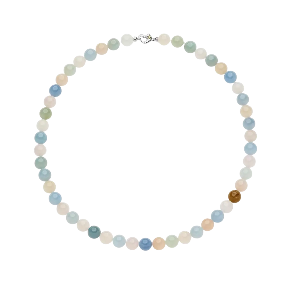 Girocollo Berillo Multicolor con perle traslucide pastello e ambra