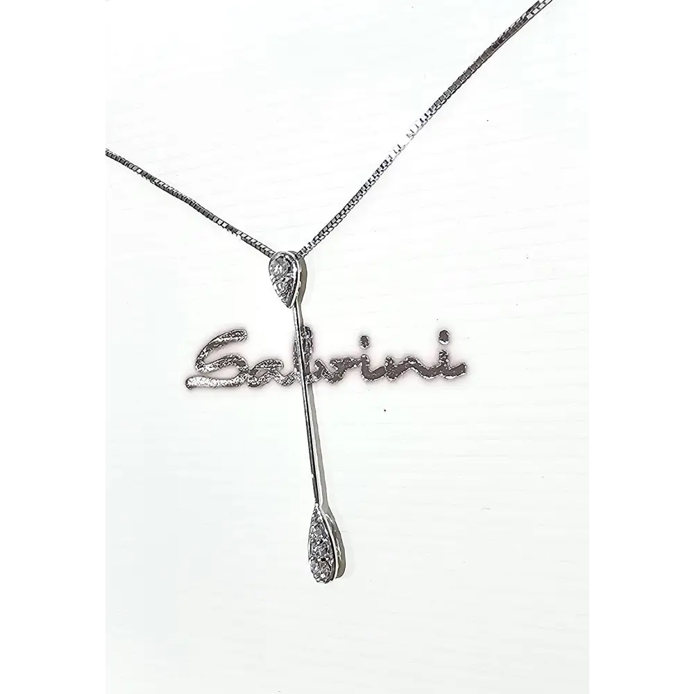 Girocollo con pendente Oro Bianco e Diamanti Salvini|bonini-gioielli