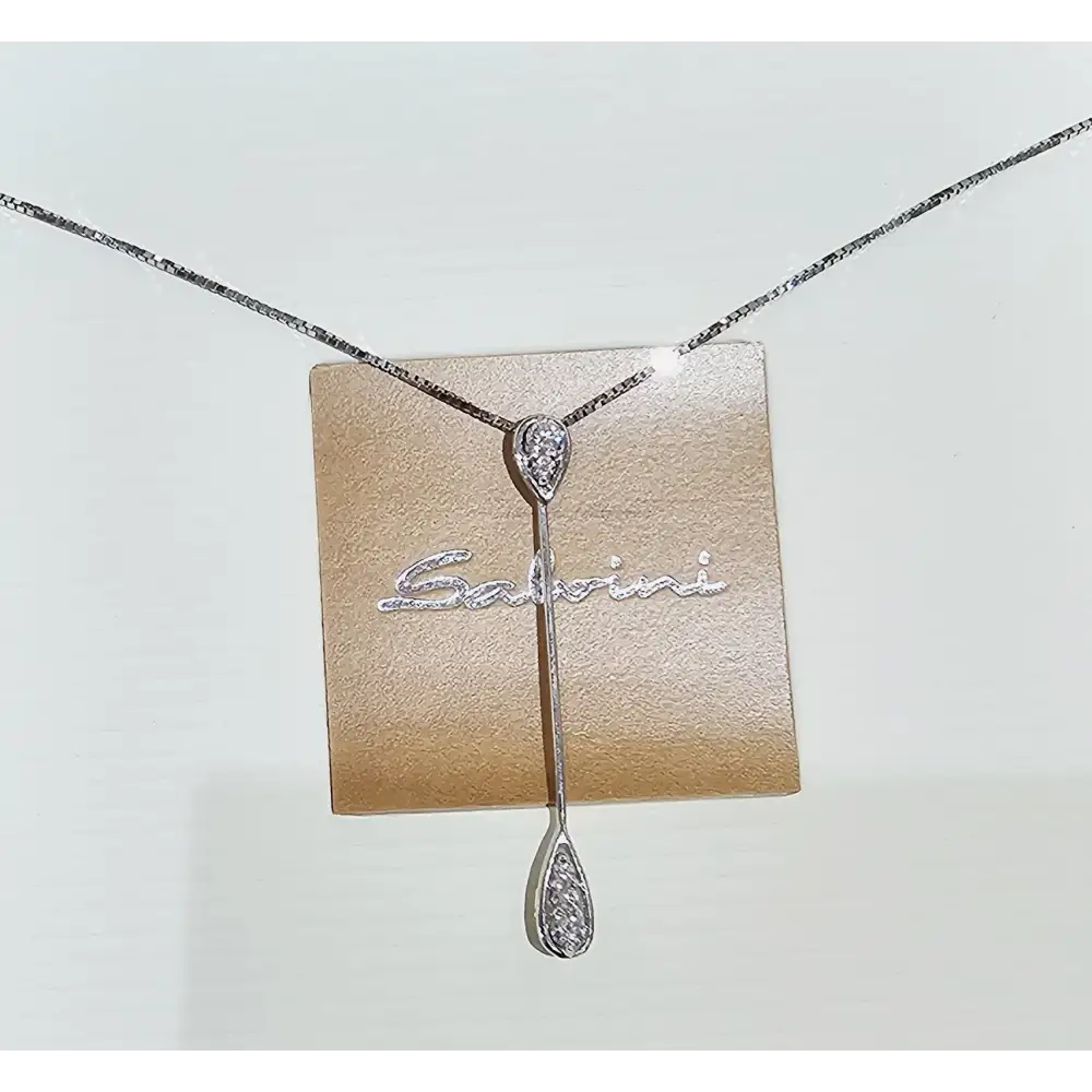 Girocollo con pendente Oro Bianco e Diamanti Salvini |bonini-gioielli