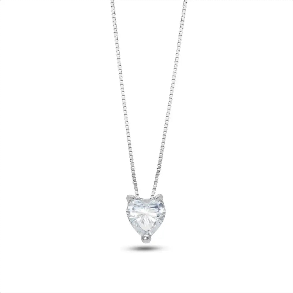 Girocollo Cuore Zircone oro bianco Ambrosia AGZ 263 con pendente a cuore