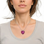 Girocollo Oro Bianco e Rubino cuore GLB 1429 COMETE |bnini-gioielli