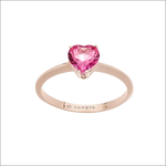 Girocollo oro bianco e topazio rosa fantasia di topazio rosa cuore
