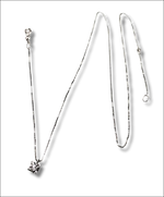 Girocollo oro bianco con pendente quadrato in cristallo e diamante ct 0,22