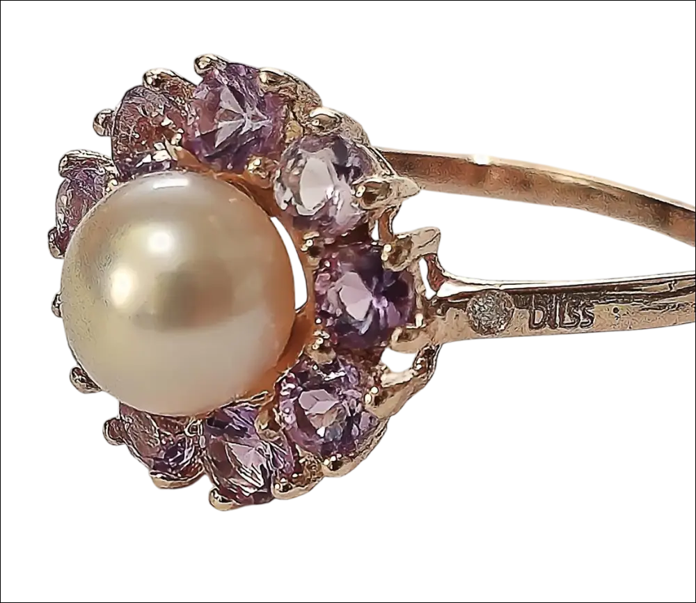 anello oro rosa parure Girocollo oro rosa con ciondolo perla e topazi rosa BLISS